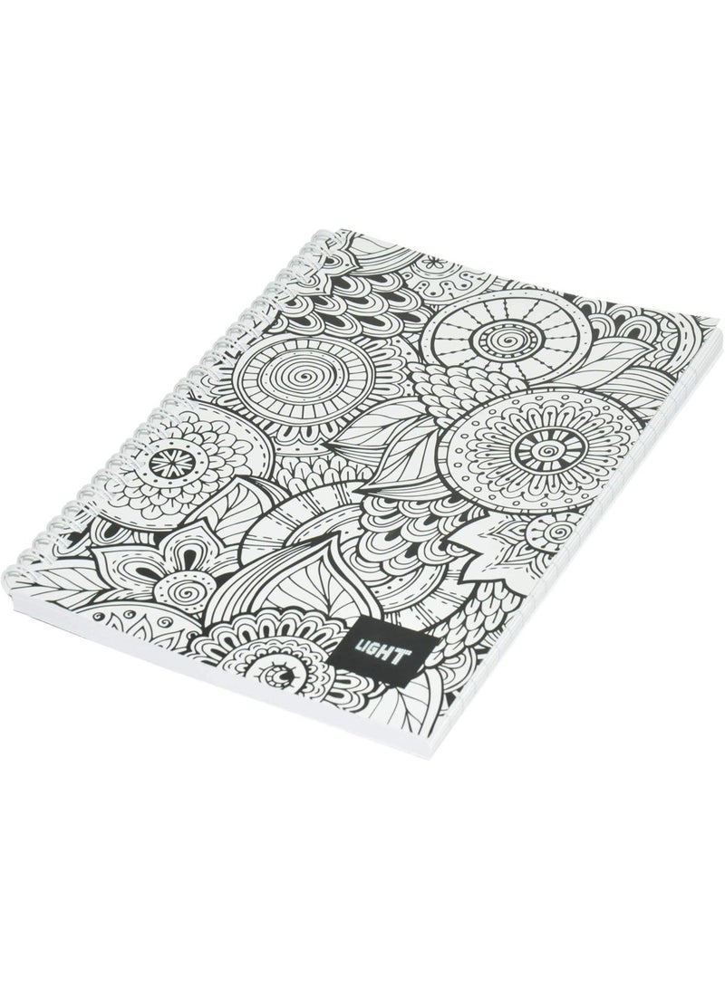 FIS Light Spiral Soft Cover Notebook, A5 Size(14.8x21cm), Single Line Ruling, 100 Sheet, Pack of 10 Pieces-LINBA51701S - Image 2